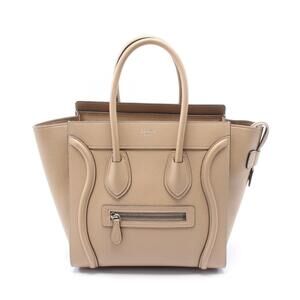 Celine Luggage Shopper Tote Bag Beige Leather